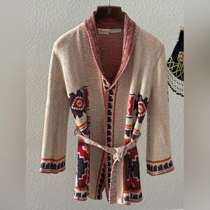 vintage 70s 1970's SABRA heavy knit bell sleeve cardigan sweater